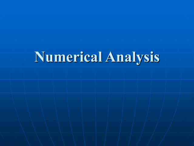 Numerical analysis 