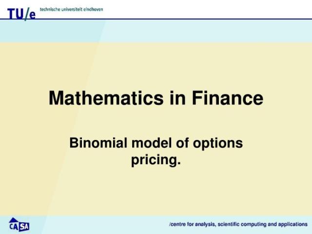 Mathematics in finance